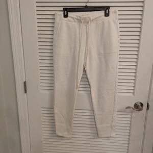 Men's Cream Joggers with Drawstring Size M Made In India